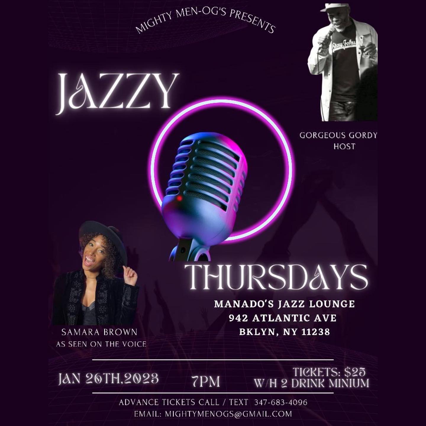 Jazzy Thursdays Samara image Jazzy Thursdays with Samara Brown at Manado's Jazz Lounge